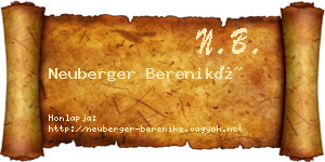 Neuberger Bereniké névjegykártya